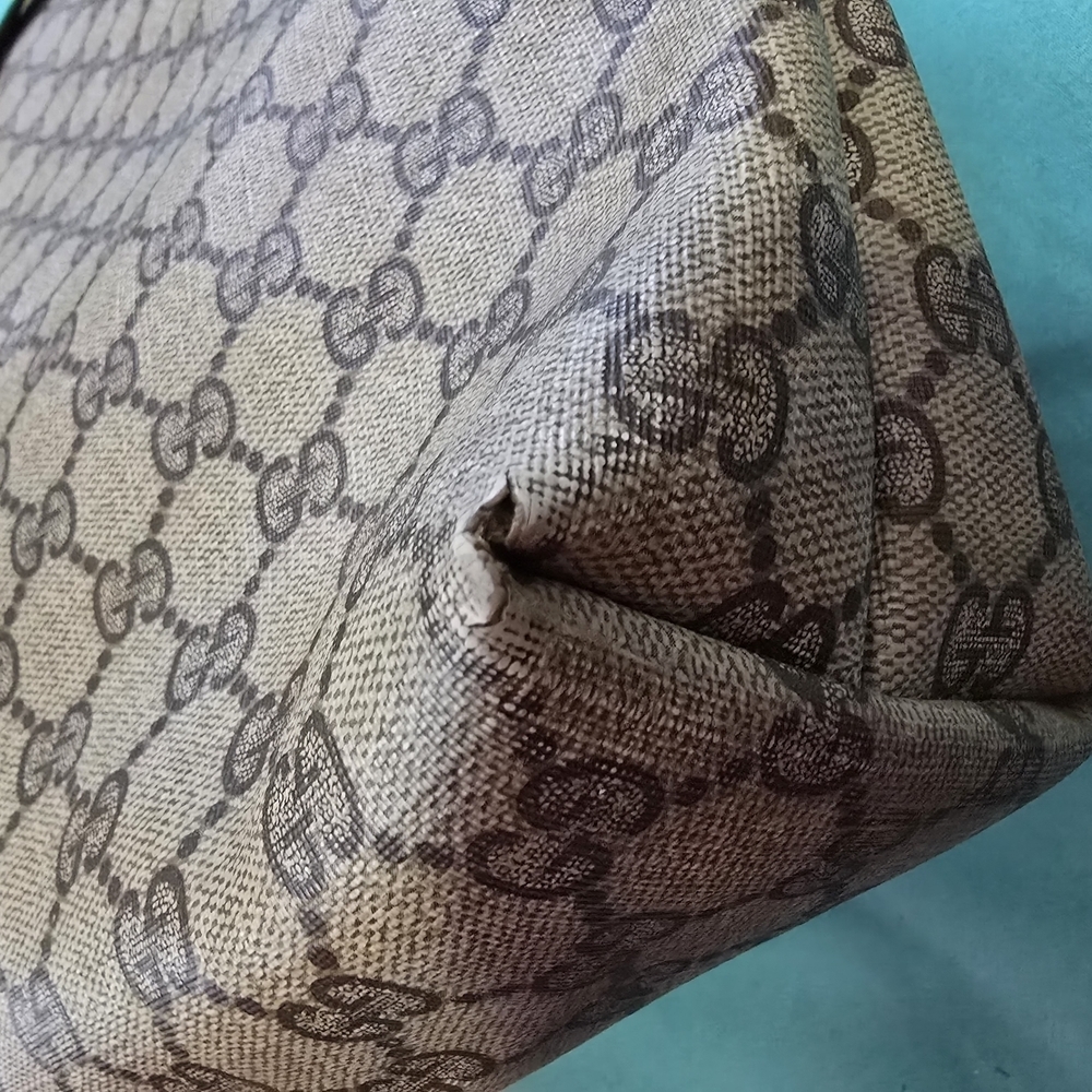 Gucci Monogram Tote Bag with Sherry Line Red and Green Straps - Picture 10 of 14